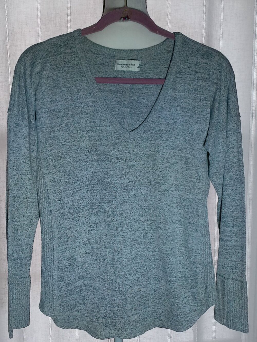 ABERCROMBIE & FITCH Sweater Soft A&F Cozy Heathered Gray M